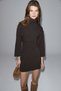 Forlan Women's High Neck Wide Sleeve Detailed Short Brown Dress - 4