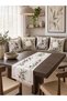 Natural 4-Piece Cushion Cover Runner Set with Lilac Purple Olive Branches - 4