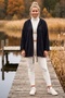 Black Hooded Raglan Sleeve Zippered Pocket Star Appliqué Casual Tencel Woven Jacket 75 66 - 3