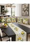 Yellow Lemon Bee Daisy Lemon Garden 4-Piece Throw Pillow Cover Runner Set - 2