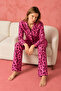 Women's Long Sleeve Cotton Casual Lilac Pajama Set - 4