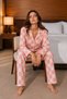 Women's Cotton Buttoned Pink Pajama Set - 4