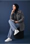 Ensar Clothing Women's Long Stretch Denim Jacket Buttoned Pocket Denim Jacket - 3