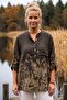 Italian Brown Judge Collar Long Sleeve Leopard Pattern Half Placket Pocket Casual Woven Blouse 75 60 - 7