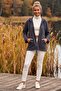 Dark Gray Hooded Raglan Sleeve Zippered Pocket Star Appliqué Tencel Woven Jacket 75 66 - 5