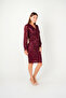Fringed Sequin Fabric Pencil Dress - BURGUNDY - 2