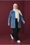 Ensar Clothing Women's Long Stretch Denim Jacket Buttoned Pocket Denim Jacket - 2
