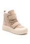 Alaska Women's Cream Ecru Suede Fur Lined Thick Sole Lace-Up Velcro Winter Snow Boots - 2
