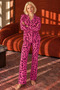 Women's Comfortable Long Sleeve Buttoned Lilac Pajama Set - 5