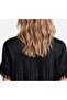 Women's Crew Neck Tassel Short Sleeve Pleated Blouse - 4