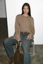 Margax Women's Organic Cotton Wide Long Sleeve Waist-Fitted Skirt Hem Seamless Mink T-Shirt - 4