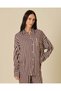 Women Pink And Burgundy Striped Pyjama Set - 2