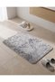Grey Floral Memory Foam Bath Mat 50 x 80 cm