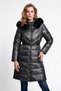 Women's Hooded Belted Zippered Puffer Coat Winter Outerwear