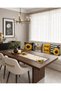Yellow Sunflower Bee Black and White Plaid 4-Piece Throw Pillow Cover Runner Set - 2