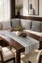 Black and White Ethnic Geometric 4-Piece Throw Pillow Cover Runner Set - 2