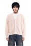 Men's Basic Buttoned Oversize Cardigan Cream