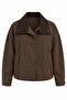 Brown Plaid Collar Detailed Jacket - 9819