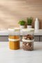 Vistro 4-Piece Small Size Glass Vacuum Storage Container with 2-Way Lid That Can Be Stacked / Breakfast Container (700 ml)