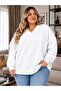 3 Yarn Combed Cotton Plus Size V-Neck Sweatshirt Aow4