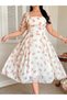 Rochie midi, mix culori