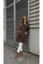 Women's Trench Coat with Buttoned Belt and Windbreaker Detail - 2