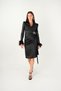 Satin Fabric Otrish Detailed Pencil Dress - Black