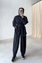 Shalwar Cut Pants Double Suit Set - Black - 3
