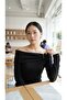 Long Sleeve Blouse with Kayık Collar Accessories - 2