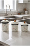 3-Piece Set of 6-Piece Enamel Jars with Lids 1 Liter, 1.3 Liter, 1.5 Liter - Spice Jar, Dowry Jar, Yogurt Fermentation Jar - 4