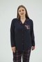 17214 Women's Big Size Buttoned Printed Pajama Set