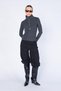 Women's Smoked Stand Collar Knitwear with Gold Snap Detail