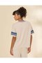 Women Ivory And Blue Varsity V Neck T Shirt - 3
