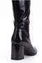 Women's Black Winter Patent Leather Zippered Pointed Toe 7 cm Thick Heeled Long Below-Knee Boots Bolde - 5