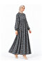 Dark Blue Patterned Tunic Dress - 2