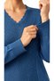 Mercerized Hair Knit Detailed Mother's Blouse / Indigo Blue - 3