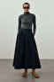 Pleated Maxi Skirt Black