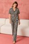 Women's Buttoned Collar Detailed Casual Black Pajama Set - 6