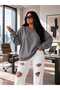 3 Yarn Combed Cotton V-Neck Sweatshirt Pyq5