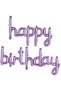 Happy Birthday Handwritten Purple Color Foil Balloon