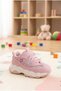 Girls' Glittery Floral Figured Velcro Sports Shoes Thick Sole Comfortable Daily Sneaker School Shoes - 2