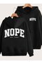 Unisex Black Nope Back and Front Printed Zippered Sweatshirt Printed Premium Oversize T-Shirt