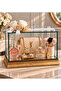 Glass Dowry Bundle Box 35X20X20 cm – Decorative Glass Display Box with Floral Ribbon - 3
