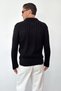 Men's Polo Collar Buttoned Hair Knit Pattern Knitwear Sweater Black - 26501 - 4