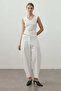 Barrel Fit Pants White - 3
