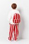 Children's Tomato Printed White Sweatshirt Red and White Striped Wide Leg Pants 2-Piece Set - 4