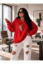 3 Yarn Combed Cotton V-Neck Leopard Print Sweatshirt Pyq3