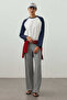 Combined Raglan Sleeve T-Shirt Navy Blue - 3