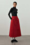 Gabardine Maxi Skirt Red - 3