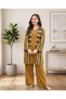 Women Co-ord Set, Mustard & Green Stripe Print